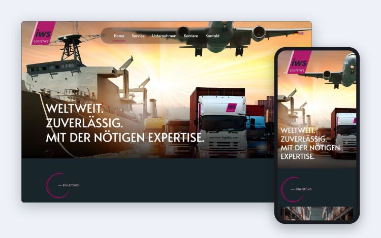 The home page on a desktop and on a phone