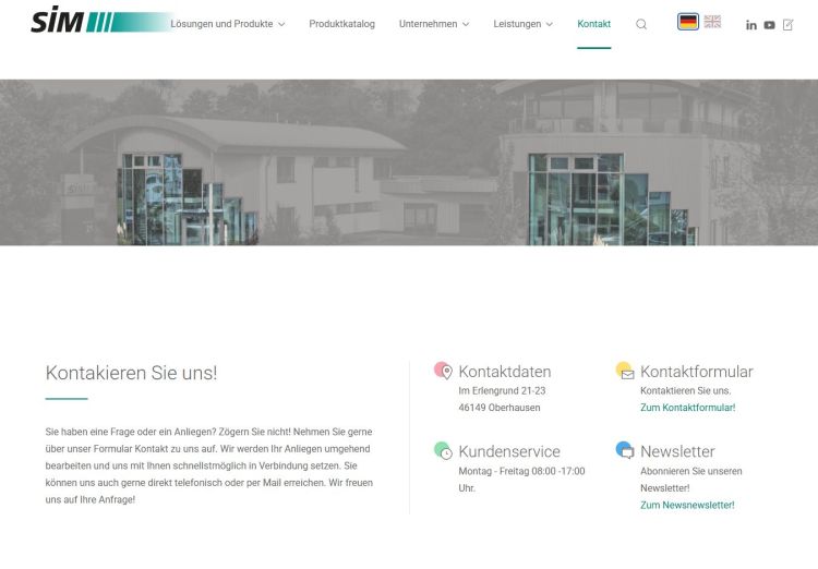 The new SIM website
