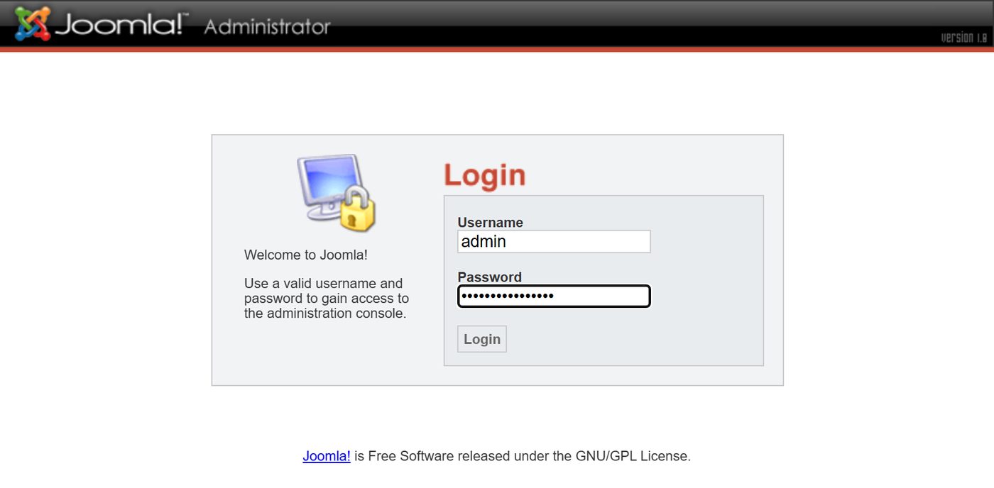 Joomla 1.0: login