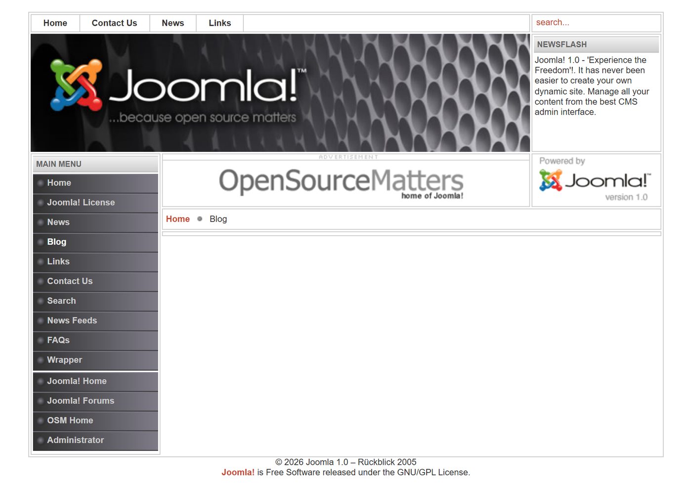Joomla 1.0: blog