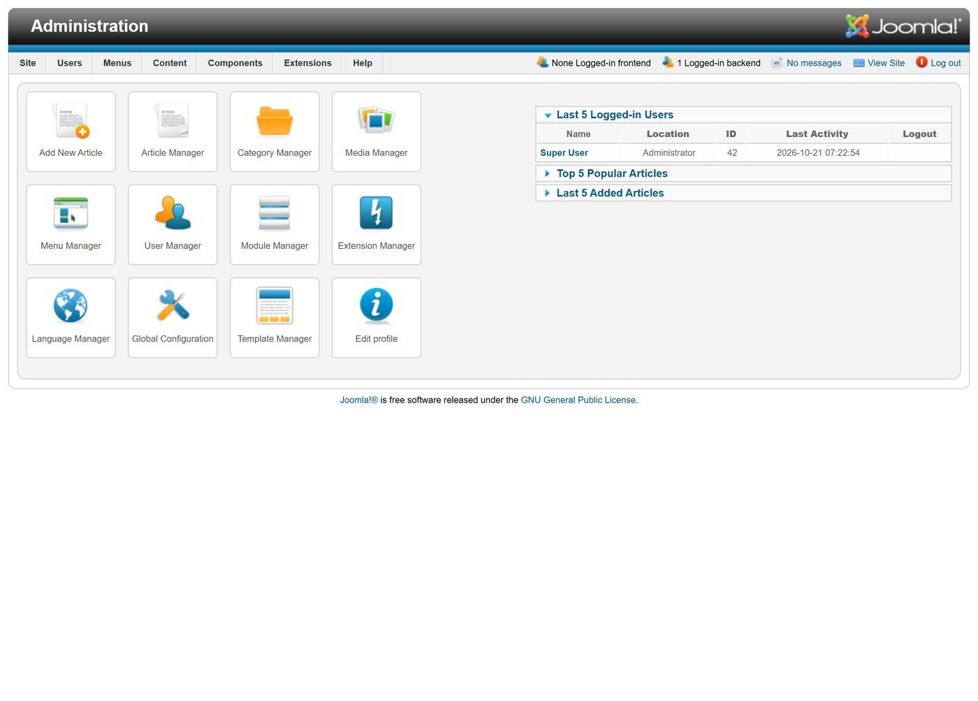 Joomla 1.7.