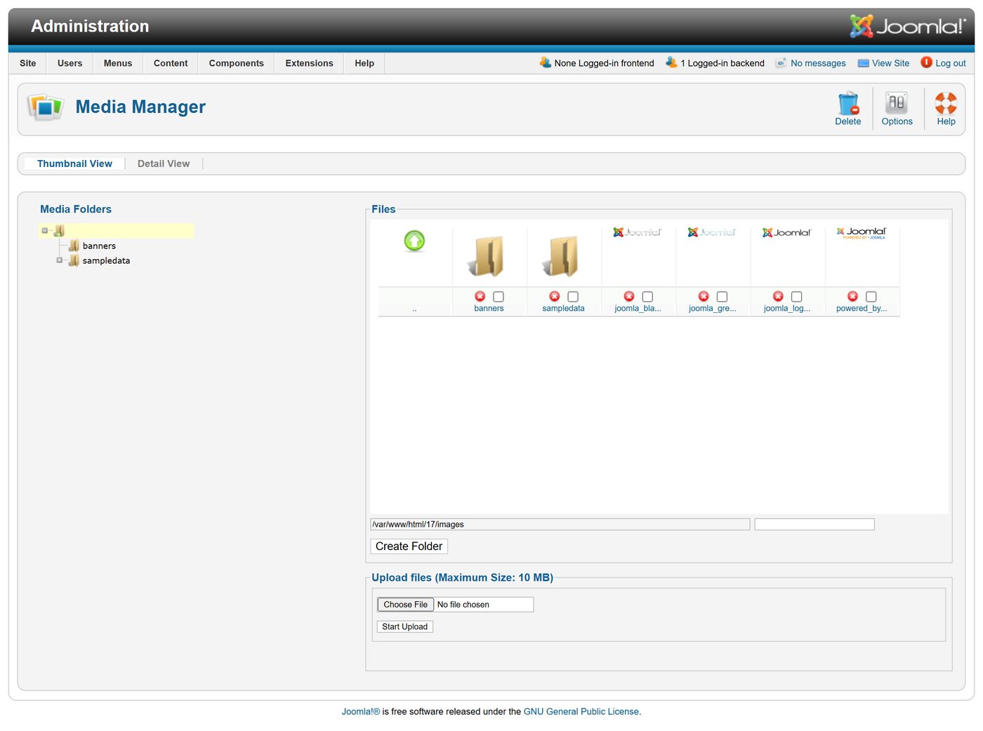 Joomla 1.7: The Media Manager
