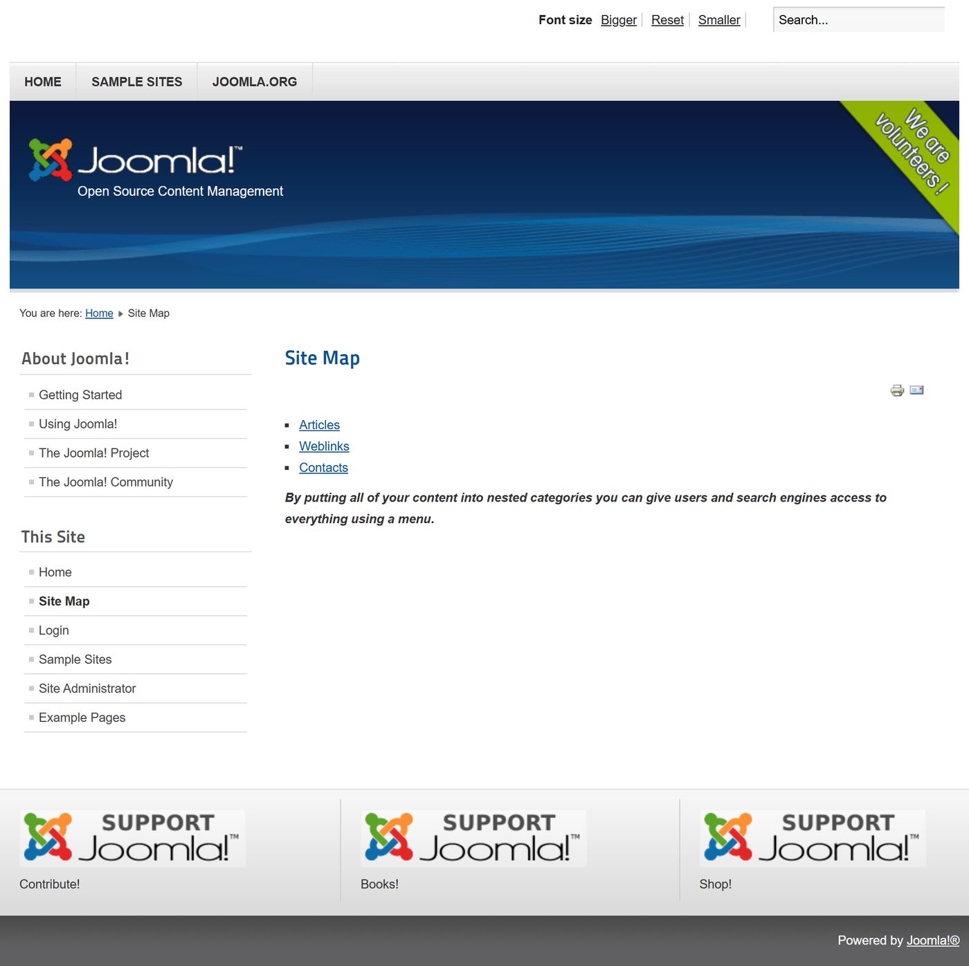 Joomla 1.7: Site Map