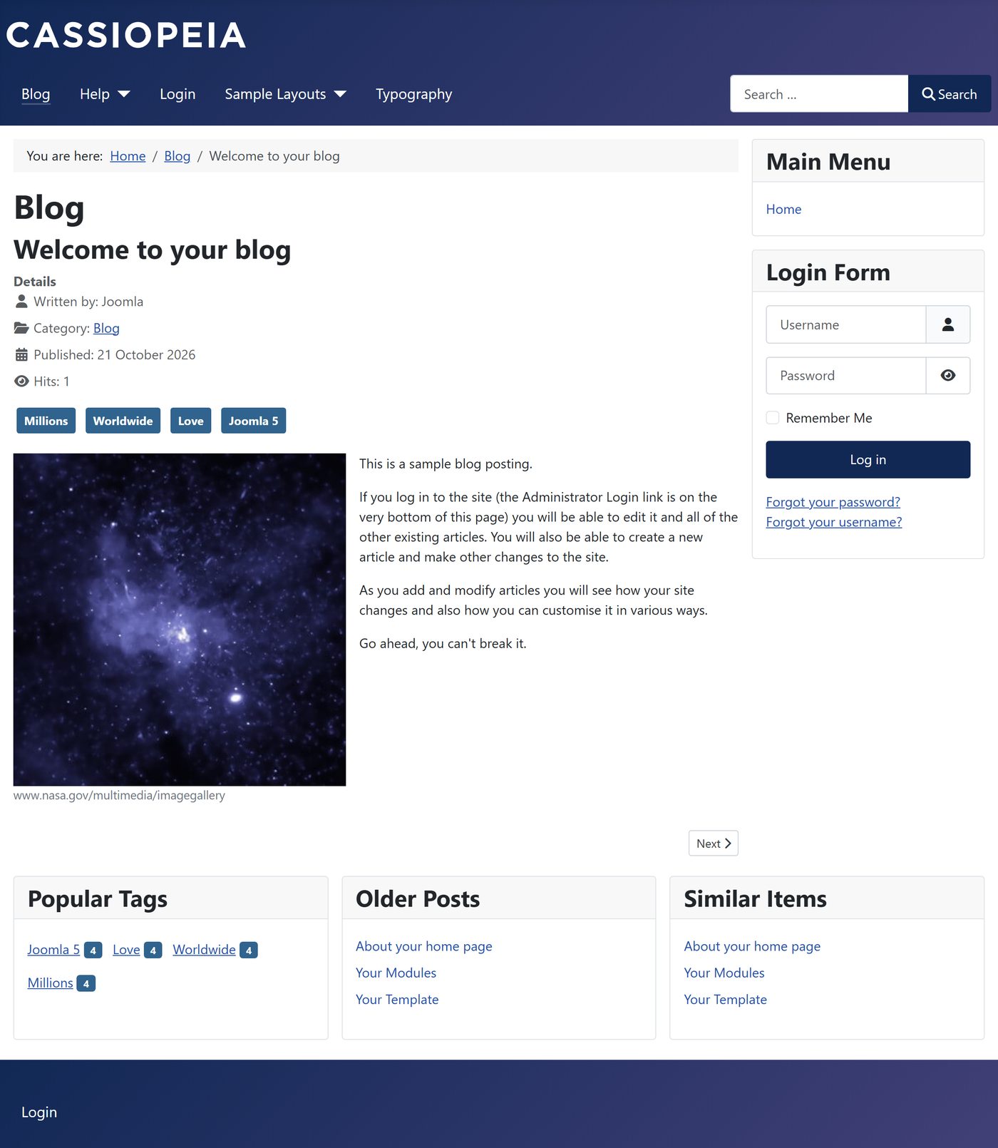 Joomla 5.2: Welcome to your blog