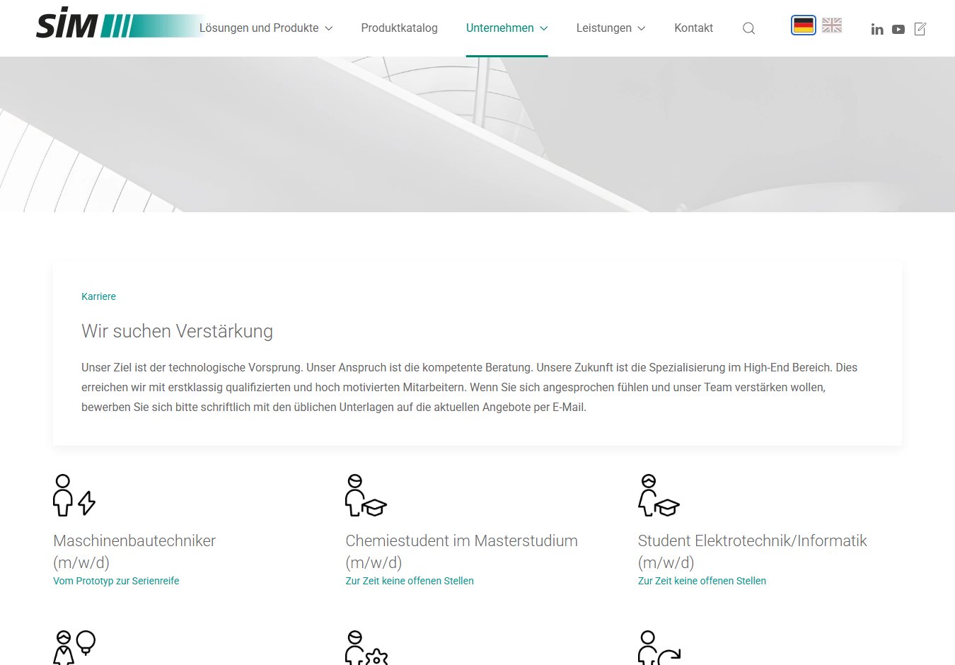 Careers of the new website (Desktop)