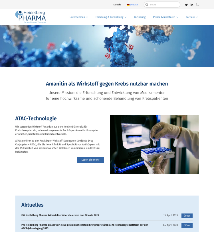Home page of heidelberg-pharma.com